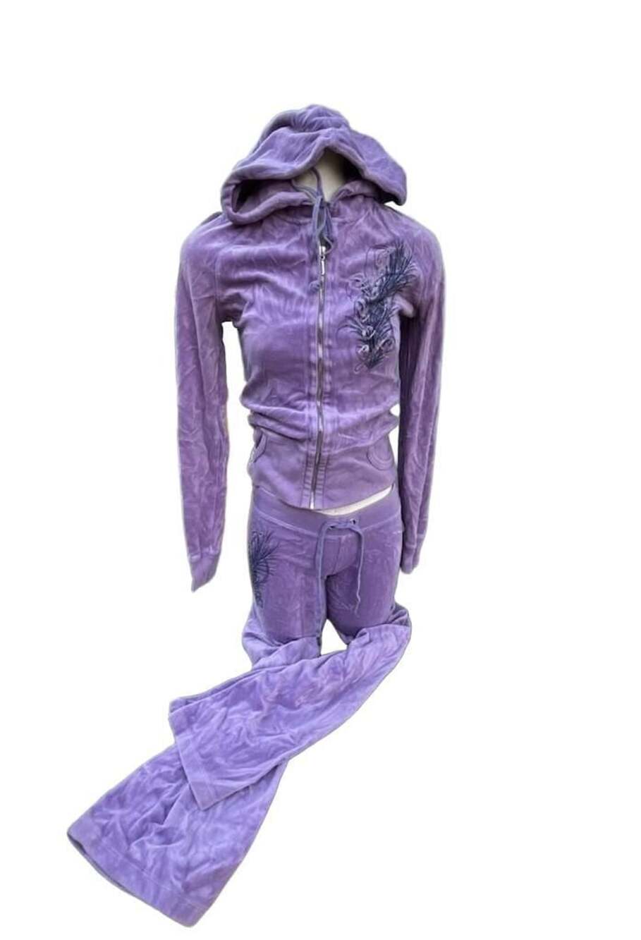 Juicy Couture Velour Tracksuit Size S Purple Zip-Up Hoodie Sweatpants
